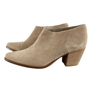 Vince Hamilton Clay Suede Leather Low Rise‎ Pointed Toe Ankle Booties Size 7